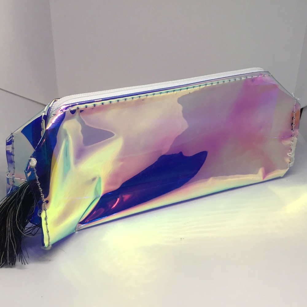Holographic Pencil Case 7"x2"x2" NWT